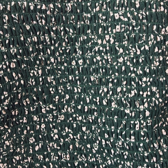 Reformation green floral pinto long sleeve smocked blouse top XS - Picture 14 of 14